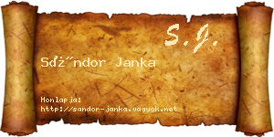 Sándor Janka névjegykártya